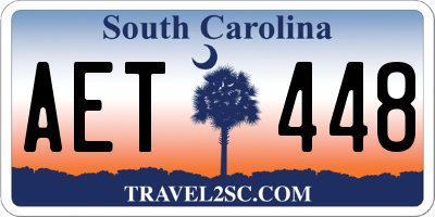SC license plate AET448