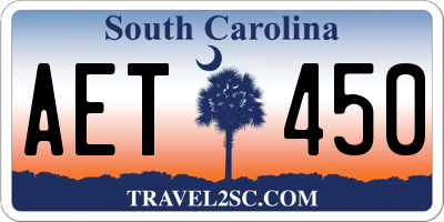 SC license plate AET450