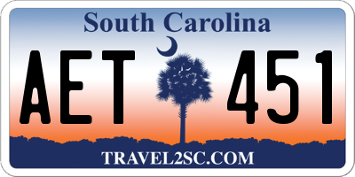 SC license plate AET451