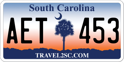 SC license plate AET453