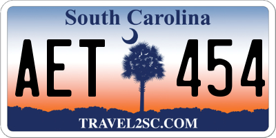 SC license plate AET454
