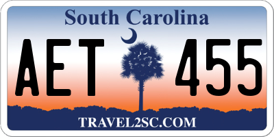 SC license plate AET455