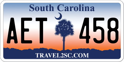 SC license plate AET458