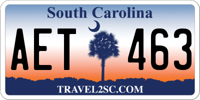 SC license plate AET463