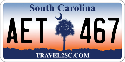 SC license plate AET467