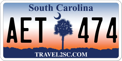 SC license plate AET474