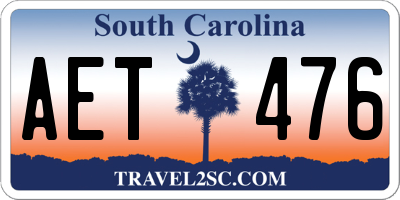 SC license plate AET476