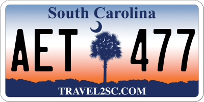 SC license plate AET477