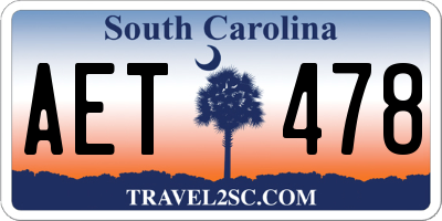 SC license plate AET478