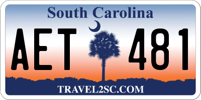 SC license plate AET481