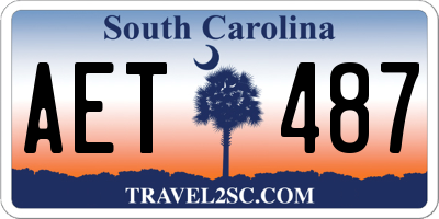 SC license plate AET487