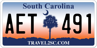 SC license plate AET491