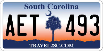 SC license plate AET493