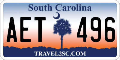 SC license plate AET496