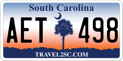 SC license plate AET498