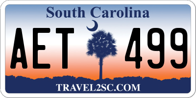 SC license plate AET499