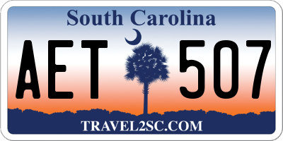 SC license plate AET507