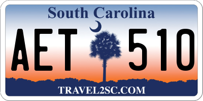 SC license plate AET510