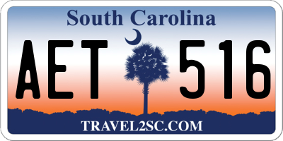 SC license plate AET516