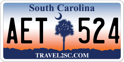 SC license plate AET524