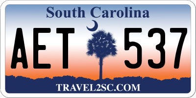 SC license plate AET537