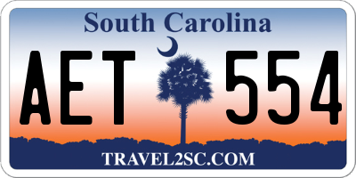 SC license plate AET554