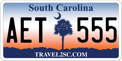 SC license plate AET555