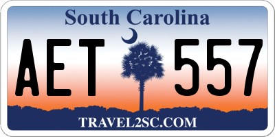 SC license plate AET557