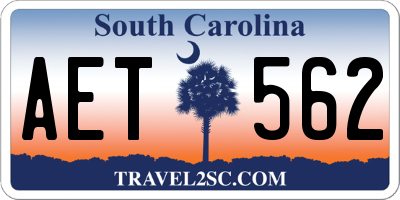 SC license plate AET562