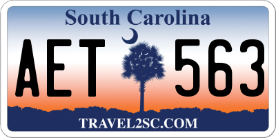 SC license plate AET563