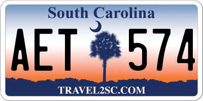SC license plate AET574