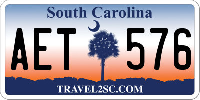 SC license plate AET576