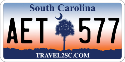 SC license plate AET577