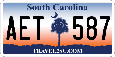 SC license plate AET587