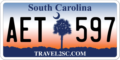 SC license plate AET597