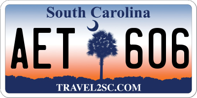 SC license plate AET606