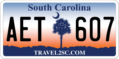 SC license plate AET607
