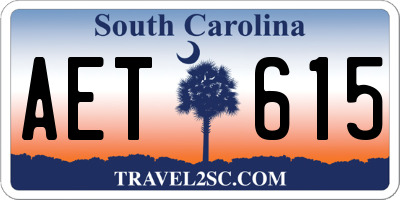 SC license plate AET615