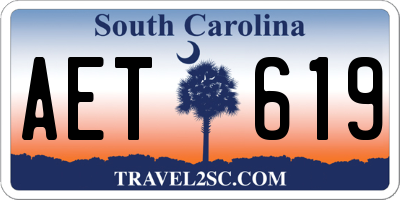 SC license plate AET619