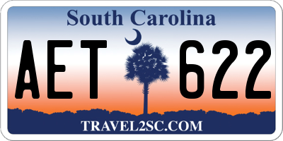 SC license plate AET622