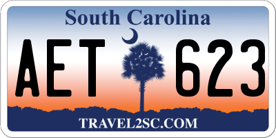 SC license plate AET623