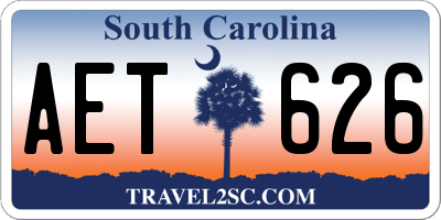 SC license plate AET626