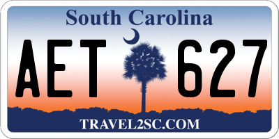 SC license plate AET627