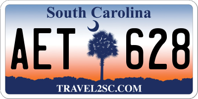 SC license plate AET628