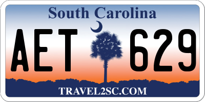 SC license plate AET629