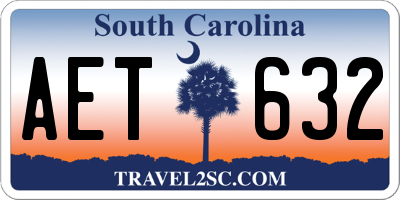 SC license plate AET632