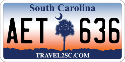 SC license plate AET636