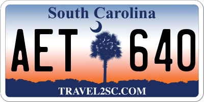 SC license plate AET640