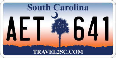 SC license plate AET641