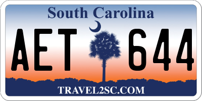 SC license plate AET644